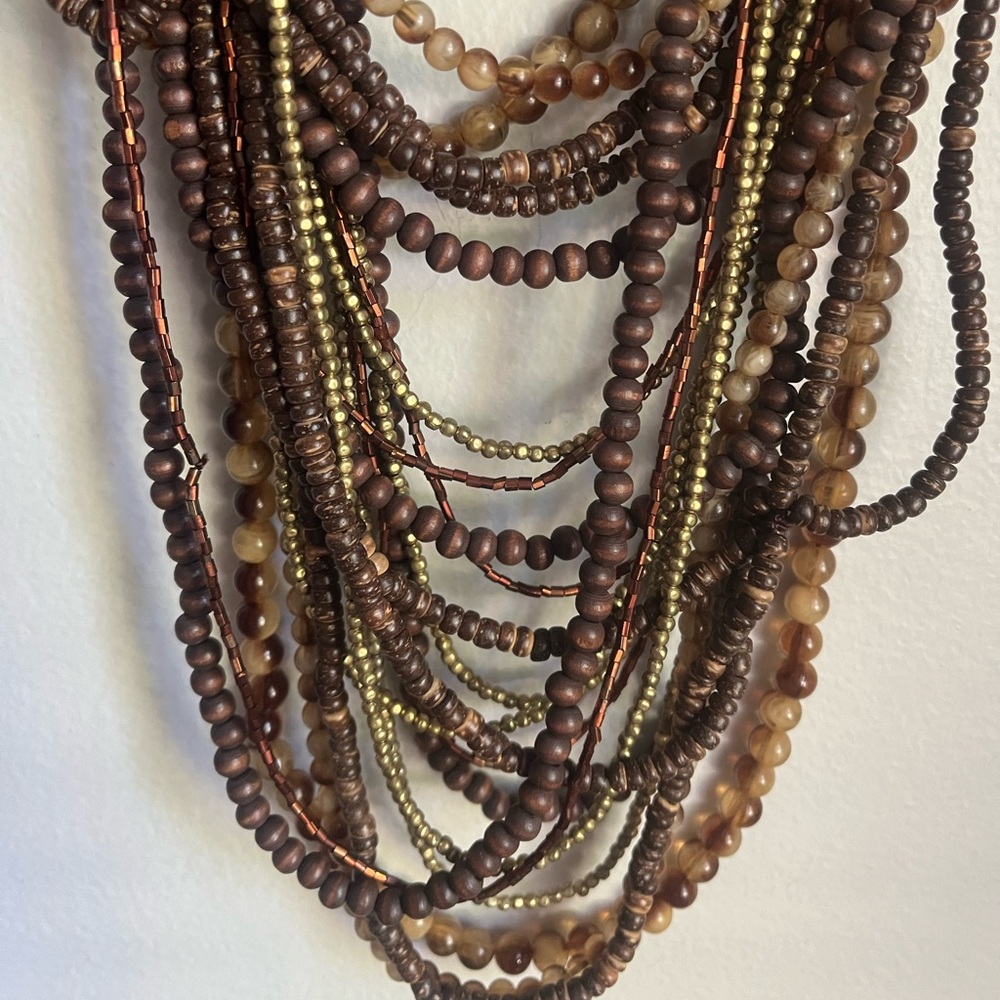 Statement Bead Necklace Maximalist Layered Multi Strand Minimalist Contemporary